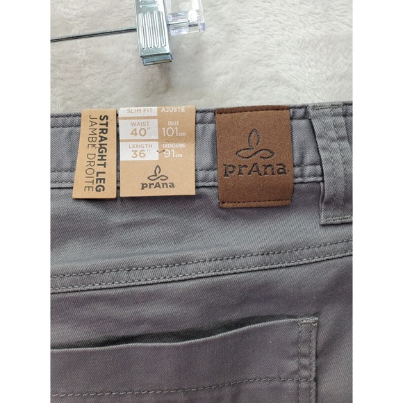 prAna Bridger Jeans‎ Men's 40 Light Gray Denim Flat Front Slim Fit Straight Leg - Picture 6 of 7